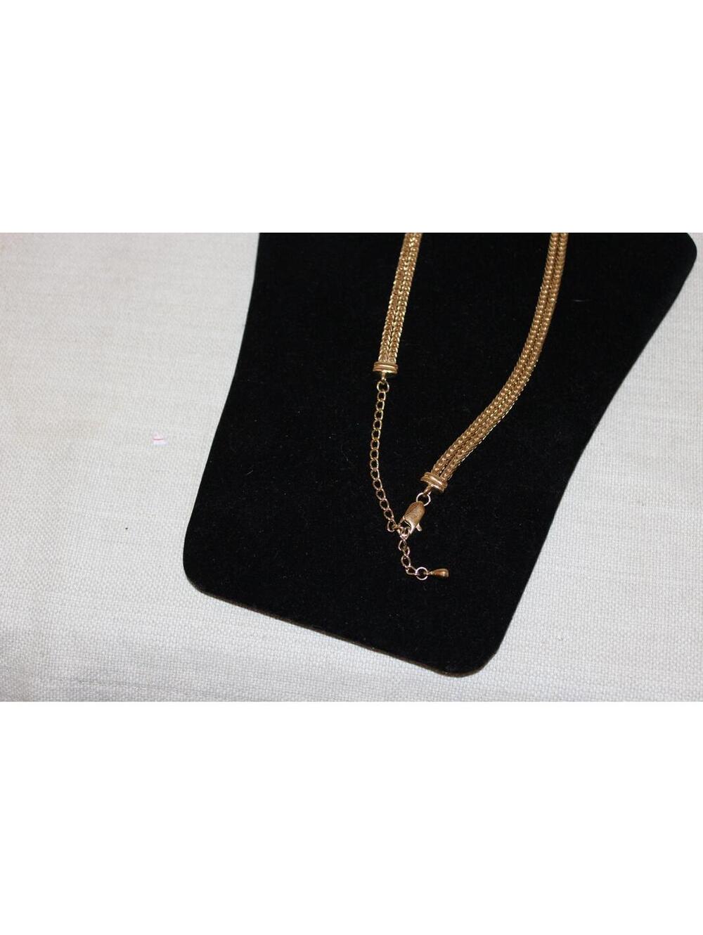 Vintage Rope Necklace with Rhinestone Crystals X Designs - Picture 3 of 3